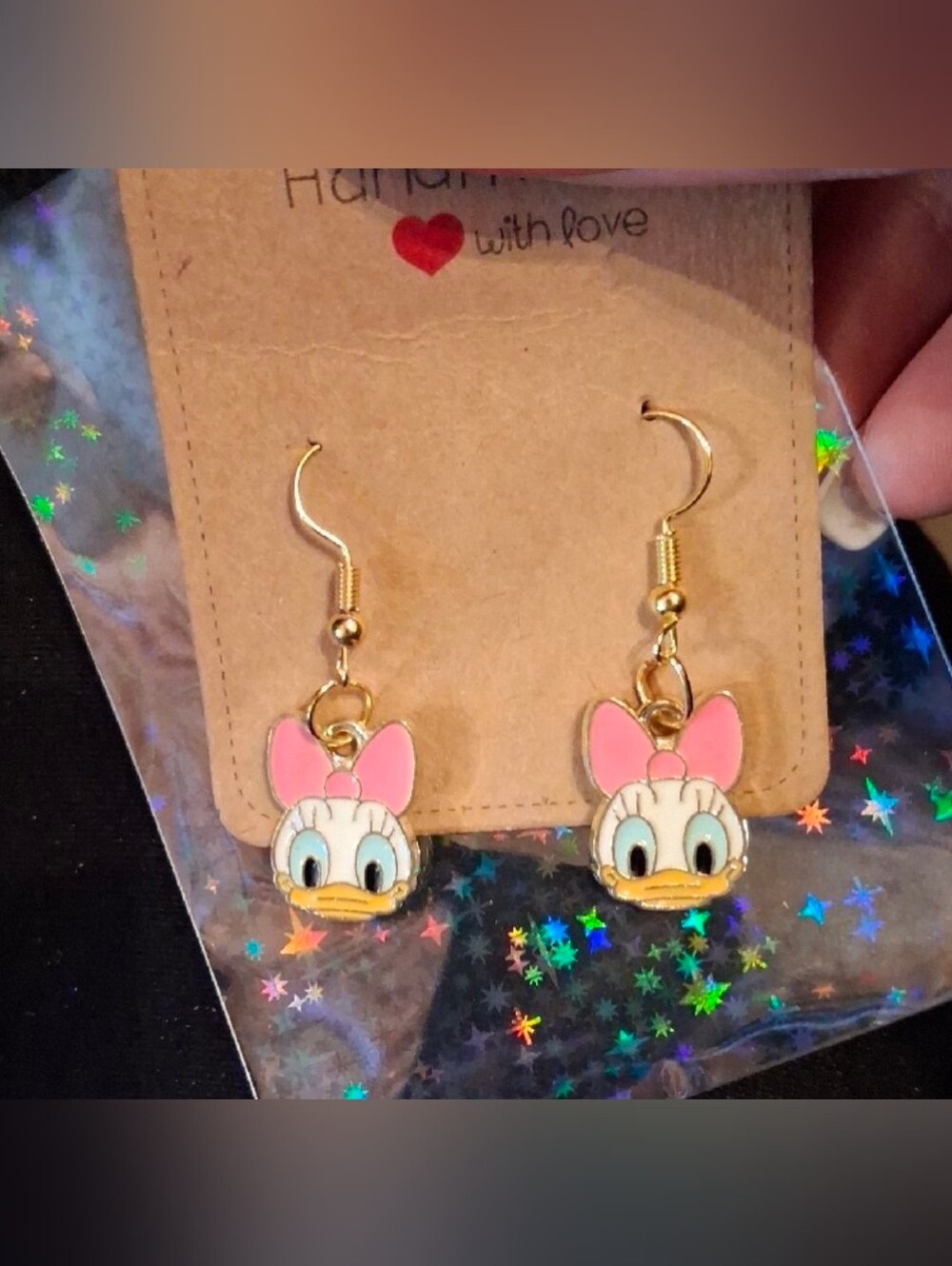 $8 Each Or Bundle 5/$20 Handmade Pink Baby Daisy Duck Kids Earrings